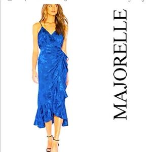 NWOT REVOLVE'S MAJORELLE ALBANY WRAP
DRESS IN COBALT BLUE SZ XS